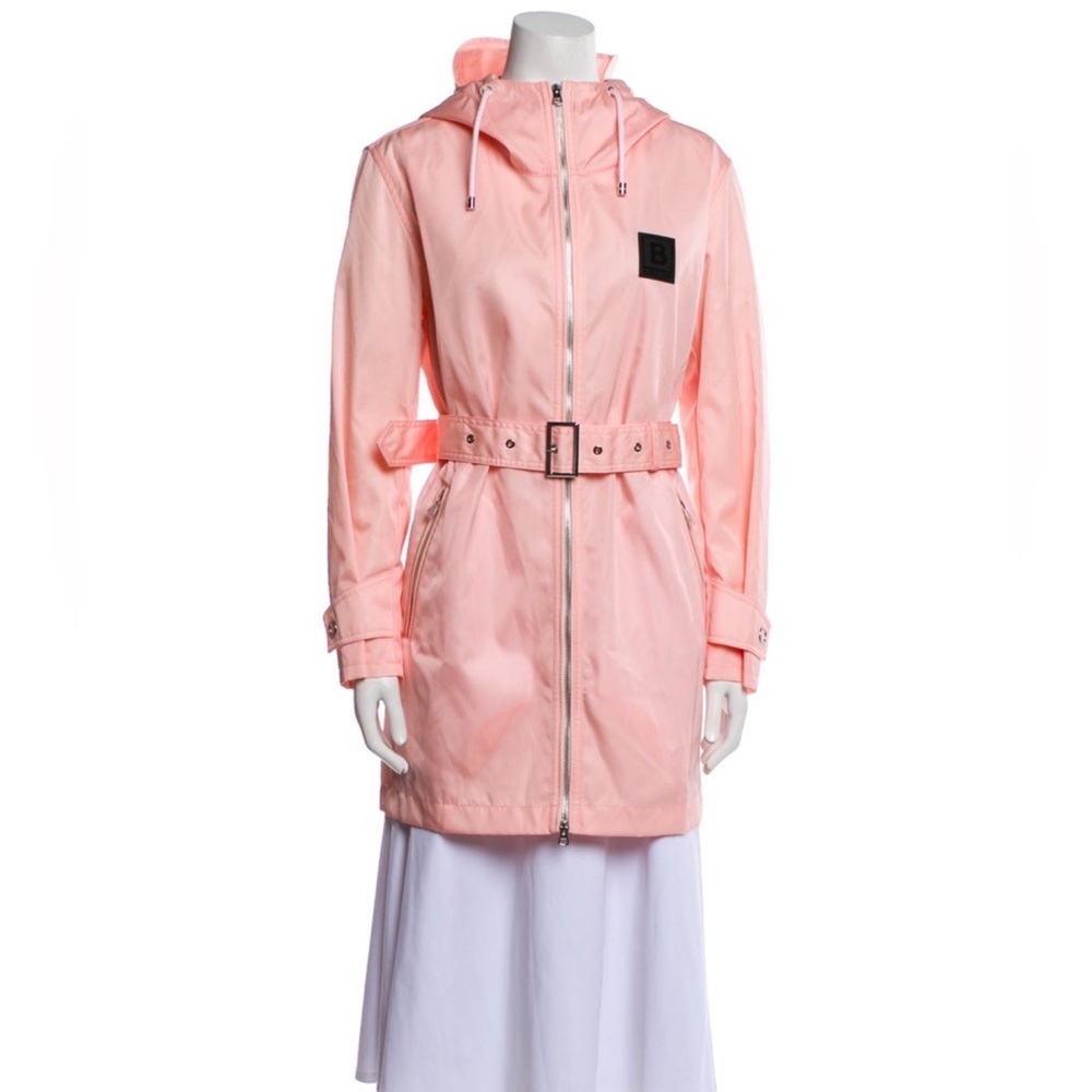 Authentic Burberry Knighton Bbox Peach Pink Hooded Trench Rain Coat